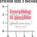 (6 PCS) Mark 9 23 All Things are Possible Christian, Bible Verse Sticker Waterproof Vinyl Decal Size 3"