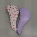 Crave Naturals Glide Thru Detangling Hair Brush for Adults and Kids - Detangler Hairbrush for Curly or Straight, Wet or Dry Hair - Gentle on Tangles Comb - Purple and Pink Hearts (Pack of 2)