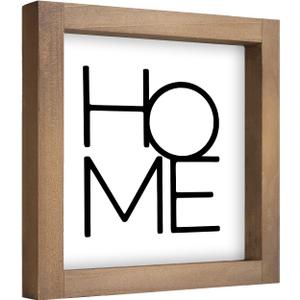 6 Inch Home Sign Decor, Wooden Family Room Wall Decor for House Art, Indoor Entryway Shelf Table Tiered Tray Mantel Rustic Farmhouse Decoration