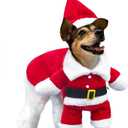 Christmas Dog Santa Costume Outfit, Xmas Puppy Santa Claus Clothes Suits Hat for Pet Dogs Cats Party New Year Funny Cosplay (Red, Small)
