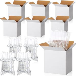 48 Sets 6x4x6 Inches Mug Boxes for Gift, Small Shipping Cardboard Box with Bubble Pouch for 15oz Sublimation Coffee Mug Packaging Gift Box for Wrapping Shipping Storing Fragile Item (White)