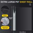 Beeveer 36 x 96 Inch Extra Large PET Sheets Roll, Transparent Clear Flexible Plastic Sheet for Craft, Picture Frames, Sign Blank, DIY Display Project, Protective Barriers