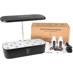 ELITE BAY-Hydroponic Growing System with 12 Pods  Smart Garden with LED Display, Full-Spectrum Grow Light & 4L Water Tank | AU/US Plug | Soil-Free Planter Kit | Black |for Home, Office & Kitchen.