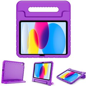 ProCase Kids Case for iPad A16 11th Generation 2025/iPad 10th Generation 2022 with Pencil Holder, iPad 11/10 Case Shockproof Lightweight Cover with Stand Convertible Handle for Children -Purple