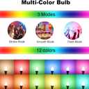 E12 LED Candelabra Light Bulbs 5W, Set of 6 Color Changing Candle Bulbs,Small Base B11 40W Incandescent Equivalent, 560 Lumen, RGB + 5700K Cool White, 12 Colors, 2 Modes, Timer, Remote Control