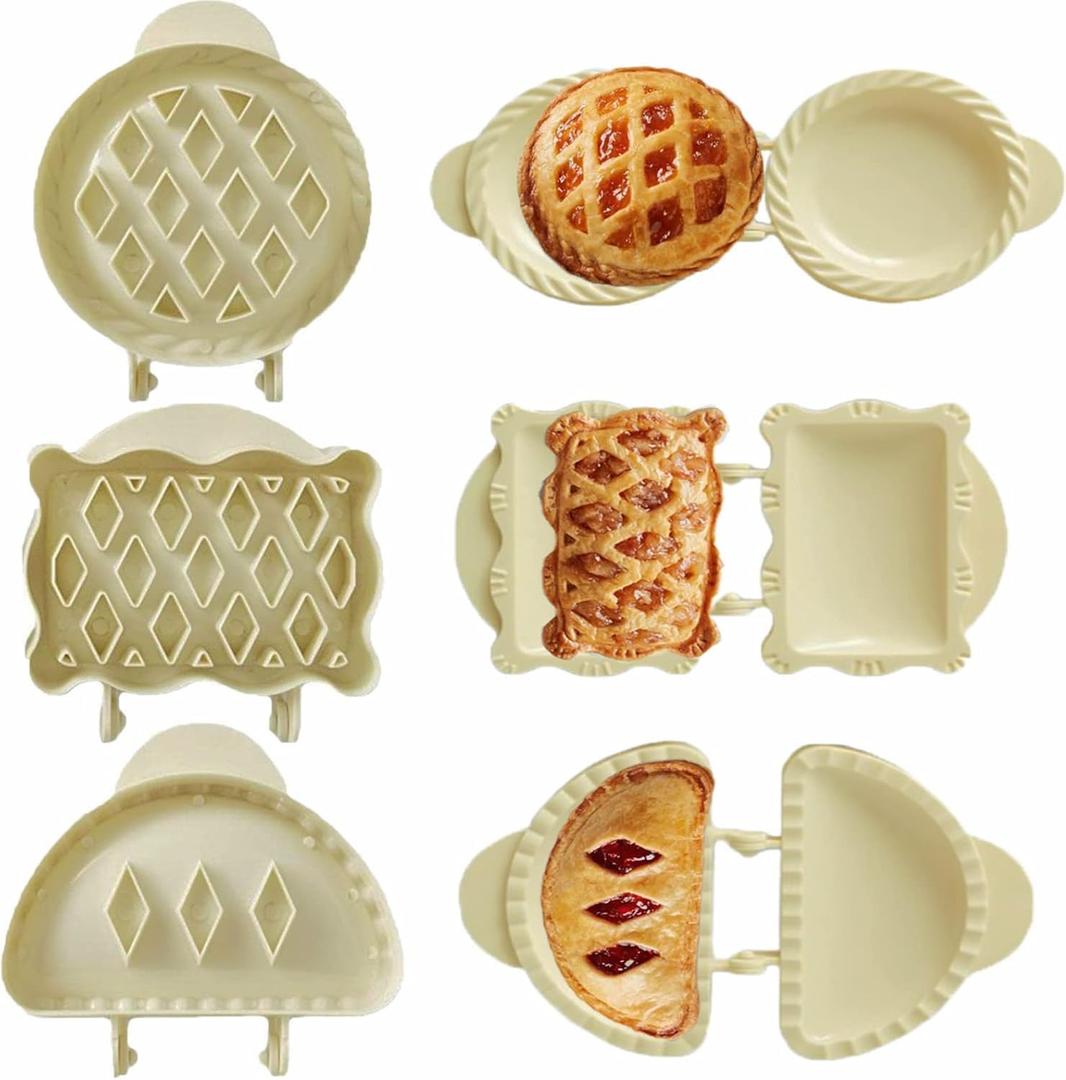 3PCS Dough Presser Pocket Pie Molds, Party Potluck Hand Pie Molds, Apple, Pumpkin And Acorn Shapes
