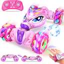 Unicorn Remote Control Car for Girls Age 6-8-12, Pink RC Gesture Sensing Stunt Cars, 2.4Ghz 4WD RC Cars Hand Controlled Remote Control Twist Car with Light & Music, Gift for Kids Age 6 7 8 9 10 11 12+