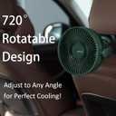 2 x JISULIFE Battery Operated Portable Stroller Fan,4 Wind Speeds and 720 Adjustable Angle,USB Rechargeable Handheld Mini Fan,Octopus Clip Design for Crib, Golf Cart, Treadmill - Green