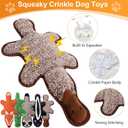 5 Pack No Stuffing Squeaky Dog Toys for Large Dogs - Interactive Durable Plush Chew Toy with Crinkle Paper, Safe Pet Toy for Small to Large Breed, Ideal for Puppy Gifts & Tug of War Toys