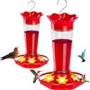 FEED GARDEN 10oz Plastic Hummingbird Feeders for Outdoors - 2 Pack, Ant & Bee Proof, 6 Feeding Ports, Easy Clean Red Nectar Feeders for Outside Hanging, Gifts for Mom