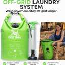LARGE Portable Washing Machine Off-Grid Laundry System, High Capacity Manual Clothes Washer with Plunger, No Power Needed, for Camping, RV, Travel