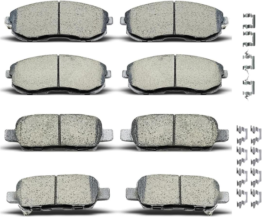 D1813 D1855 8pcs Ceramic Front Rear Brake Pads Set With Clips Fit For 2016-2020 Kia Optima,For 2021-2022 Kia Forte,For 2020-2022 Forte5,For Kia Soul EV,For Hyundai Elantra GT,For Kona,For Veloster