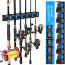 PLUSINNO Fishing Rod Holders - V6 Vertical Support for Extra Large & Heavy Fishing Rod Combos, Garage & Wall Mounted Rack Storage
