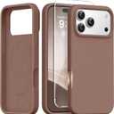 GONEZ Magnetic for iPhone 17 Pro Case, [Compatible with MagSafe] Anti-Scratch Microfiber Lining & Screen Protector, Silicone Camera Control, Shockproof Slim Phone Cover 6.3 inch, Brown