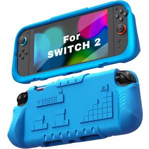 Kid Friendly Protective Case for Nintendo Switch 2 (2025) with Game Card Slots,Ultra-Light Anti-Fall & Shockproof EVA Switch 2nd Protection Cover with Ergonomic Grip, Durable Gaming Shell for Teens (Blue)