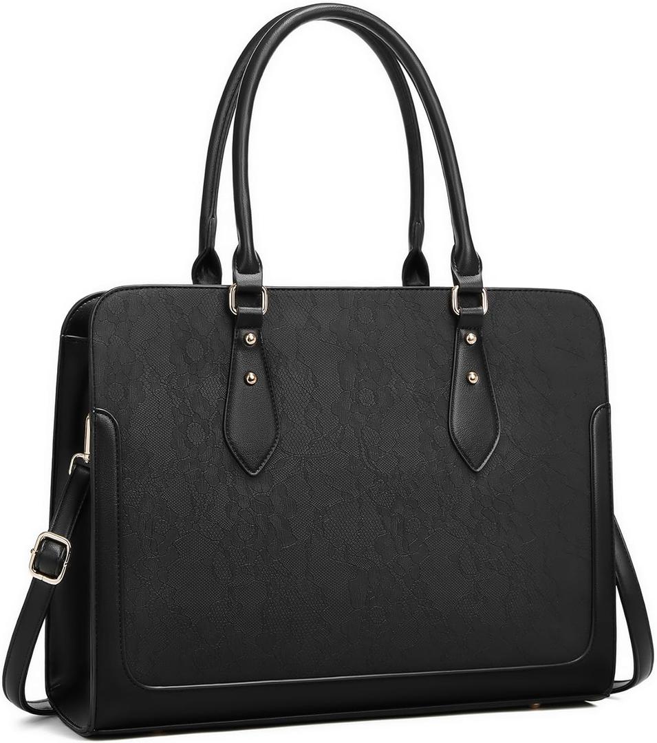 Laptop Bag for Women 15.6 Inch Work Tote Bag for Women,Leather Computer Bags Waterproof Tote Professional Briefcase,Large Capacity Business Office Bag for Work