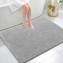 OLANLY Large Bathroom Rugs 40x32, Extra Soft Absorbent Chenille Bath Rugs, Rubber Backing Quick Dry, Machine Washable Bath Mats for Bathroom Floor, Tub and Shower, Home Decor Accessories, Light Grey