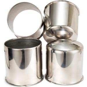 4Pcs 4.25" Push Through Wheel Center Caps Stainless Trailer Hub Cap for Truck SUV RV Wheel Rim, Combination of 2 Closed-End and 2 Open Ended Wheel Hub Covers (Fit 4.25" Bore Chrome)