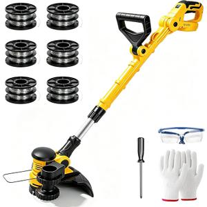 Cordless String Trimmer for Dewalt 20V Max Battery (No Battery), 12-Inch Electric Weed Grass Trimmer, 800W Brushed Motor, 8810RPM, Auto Line Feed, w/ 6 Line Spools, Adjustable Handle