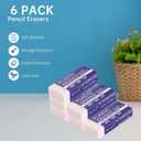 3 x 6 Pack Pencil Erasers, Large White Erasers for School, Art Erasers for Kids Drawing Bulk