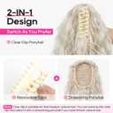 REECHO Ponytail Extension 30" Long Claw Clip Ponytail Extension for Women Curly Pony Tails Hair Extensions Clip in Synthetic Hairpiece for Women, Platinum Blonde