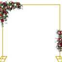 8FTx8FT Wedding Arch Backdrop Stand Square Metal Rectangular Arch Frame Balloon Arch Stand for Wedding Birthday Party Baby Shower Bridal Shower Photography DecorationGold