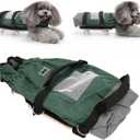 Pssopp Pet Wheelchair, Breathable Laminated Wood Panel Dog Walking Scooter with Oxford Outdoor Traction Bag for Paralyzed Pets M(Suitable for 46kg/8.813.2lb)