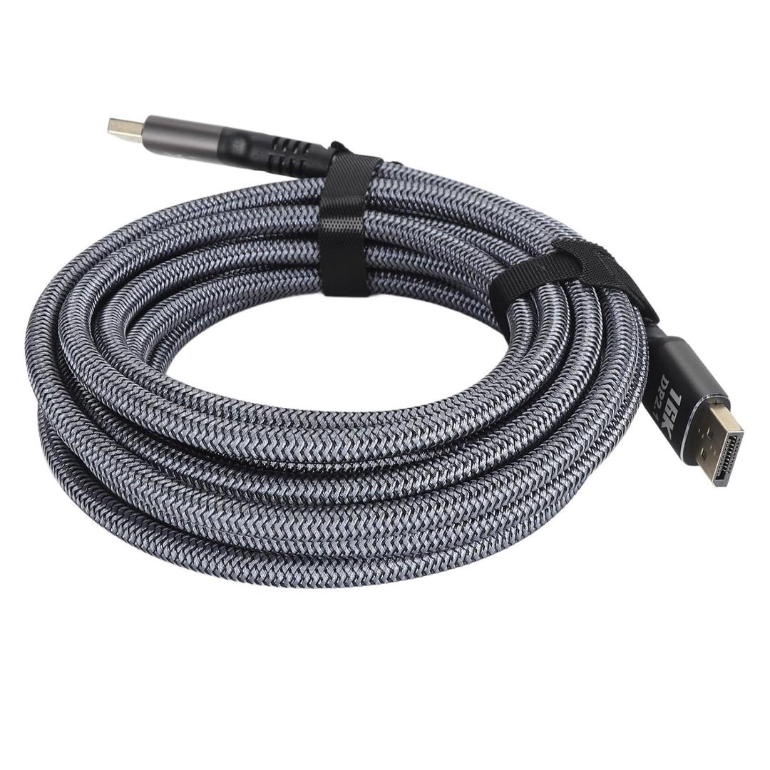 Dpofirs DisplayPort Male to Diplawort Male Cable, DisplayPort 2.1 Extension Cable 16k to 30Hz 40Gbps 16.4ft Length 1536KHz for Laptop Projectors