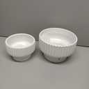 Puoyik 2 Piece Set of Flower Pots 8/6 inches, Ceramic Flower Pots with Drainage Holes, Indoor and Outdoor Plant Flower Planter (7.8/5.9 White)