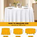 6-Pack White Round Tablecloths, 120 Inches, Stain-Resistant Polyester for 5-6 Ft Round Tables - Washable Table Covers for Weddings, Banquets, Birthday, Parties, Events