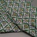 45 Inch Christmas Tree Skirt Vintage Green Floral Block Print Tree Skirts with Scalloped Edge, Classic Xmas Tree Skirt for Merry Christmas Party Holiday Home Farmhouse Indoor Outdoor Decorations Green Floral Print, 45 inch