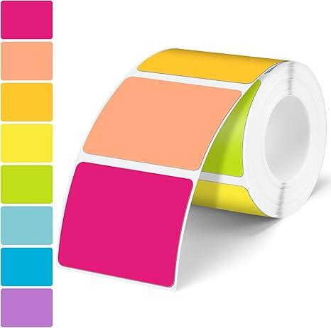 Ctosree 500 Pcs/ 1 Roll Thermal Sticker Labels Self Adhesive Direct Thermal Labels Multipurpose Printer Stickers for DIY, Name Tag(Round,1.5 Inches,Vibrant Color)