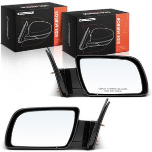 A-Premium Pair (2) Driver & Passenger Side Manual Door Mirror - Compatible with Chevy & GMC Model - Blazer, C/K 1500 2500 3500, Tahoe, Yukon - Non-Heated Manual Folding