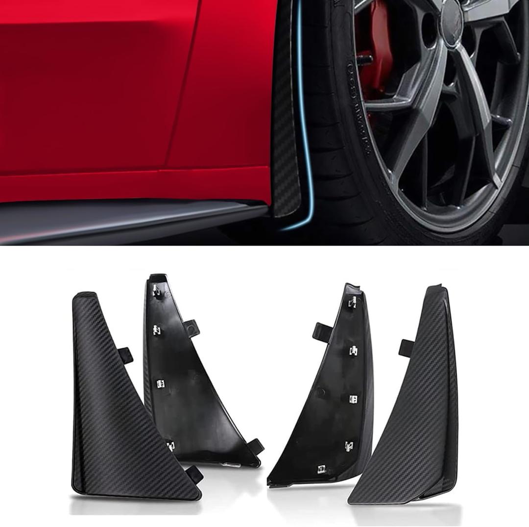 4PCS Front & Rear Mud Flaps,Carbon Fiber Pattern Splash Guards Wheels Rock Mudguards Mudflap Fender for Corvette C8 Stingary Z51 Convertible/HTC 2020+,Replace OEM #84263453 84263457