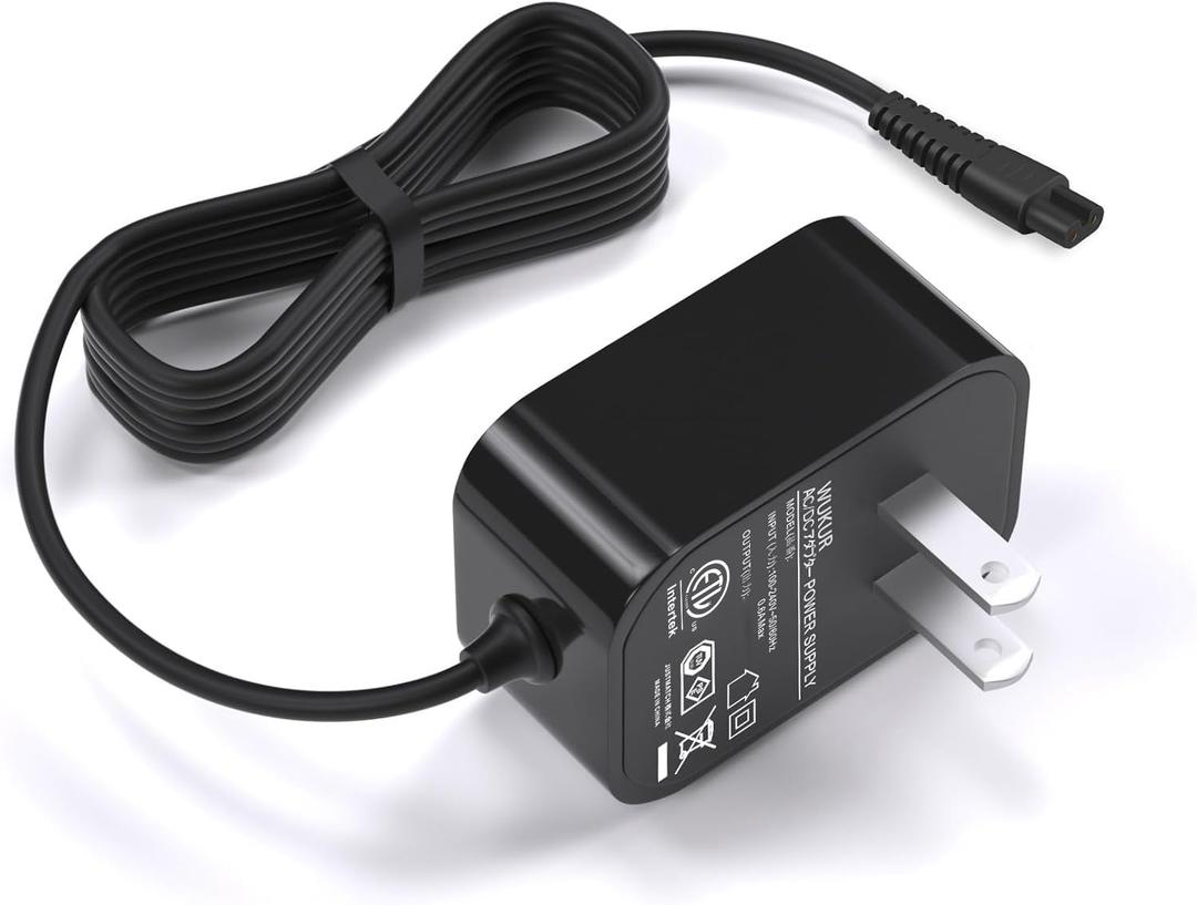 WUKUR Charger for Homitt Electric Spin Scrubber, AC Adapter for Homitt Scrubber HM115C, HM115CW, HM115CD,HM115CG HM204C and More, Replacement Homitt Charger 2 Prong Adapter
