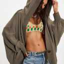 Women Oversized Hoodie Cardigan Jacket Casual Open Front Raglan Sleeve Sweatshirt 2026 Outfits with Pockets (M)