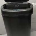 iTouchless 13 Gallon Oval Automatic Garbage Can with Odor Filter, 50L Touchless Kitchen Wastebasket, Smart Hands-Free Motion Sensor Lid, Fingerprint-Proof, Soft-Close, Modern Matte Black Finish