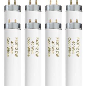 Konideke 8-Pack F40T12/841 Fluorescent Light Bulbs, 40W T12 Cool White 4100K, 48-Inch (4-Foot) Linear Tube, G13 Bipin Base
