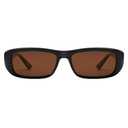 SOJOS Retro Rectangle Polarized Sunglasses Women Men Trendy Narrow Y2K Rectangular Frame Womens Mens Sun Glasses SJ2351, Brown Frame/Brown Lens