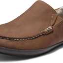 Men’s Premium Everyday Moccasin Slippers Crafted Leather Upper Plush Shearling-Style Lining Removable PU Arch Support Insole with Deep Heel Cup Non-Slip Non-Marking Rubber Sole Fold-Down Heel Indoor Outdoor, 10
