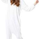 Dragon Onesie Pajamas Adult Christmas Animal Dragon Flannel Costume Winter Plush PJS Cosplay for family Woman (Medium, White)