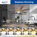 Depuley 72-Inch Ceiling Fan with Light: Farmhouse 8-Blade Walnut and Gold Indoor Outdoor Fans with Remote App Control Dimmable Light - Ultra Quiet DC Motor Reversible 6 Speed Timer