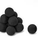 Skyflame Ceramic Fire Balls, Set of 12 Round Fire Stones Set for Indoor and Outdoor Fire Pits or Fireplaces Accessory, 4 Inch, Black