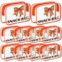 Tallew 12 Pcs Bow Basketball Snack Bags for Team Gifts Bow Goodie Treat Clear Candy Pouch Bags PVC Waterproof with Zipper Party Favors for Team Ground Christmas Birthday Gifts Sport Supplies