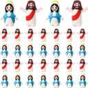 40 Pcs Little Jesus Figures Virgin Mary Figurines Mini Jesus Figurines Miniature Virgin Mary Doll Classic Religious Gifts for Sunday Easter Eggs Stuffers Baptism Gift (40, Red&Blue)