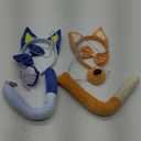 8 Pcs Blue Family Party Supplies Blue Dog Ears and Tail Set Plush Dog Ears Headband Tail Nose Bow Tie Costume Accessory for Halloween Animal Cosplay Party Supplies