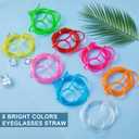 16 Pieces Silly Straw Glasses for Adults Crazy Straws Glasses for Kids Drink, Novelty Fun Loop Drinking Eyeglasses Straw for Birthday Fun Annual Meeting Assorted (8 Colors)
