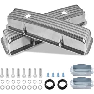 Aluminum Tall Valve Covers for 1958-1986 Chevy SBC 283 302 305 327 350 383 400 Engine Small Block Polished Valve Covers - Silver