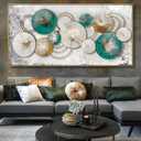 Wall Art Simple Wall Decor Green and Yellow Canvas Painting Abstract Wall Art for Bedroom Living Room Dining Room Home Office Decor 30"x60" with Framed (48L" x 24W")