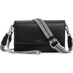 Small Crossbody Bags for Women RFID Vegan Leather Wristlet Phone Mini Purse Shoulder Handbag Wallet Travel Purse (Black)